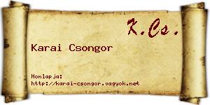 Karai Csongor névjegykártya