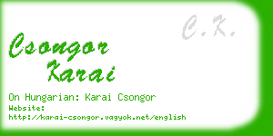 csongor karai business card